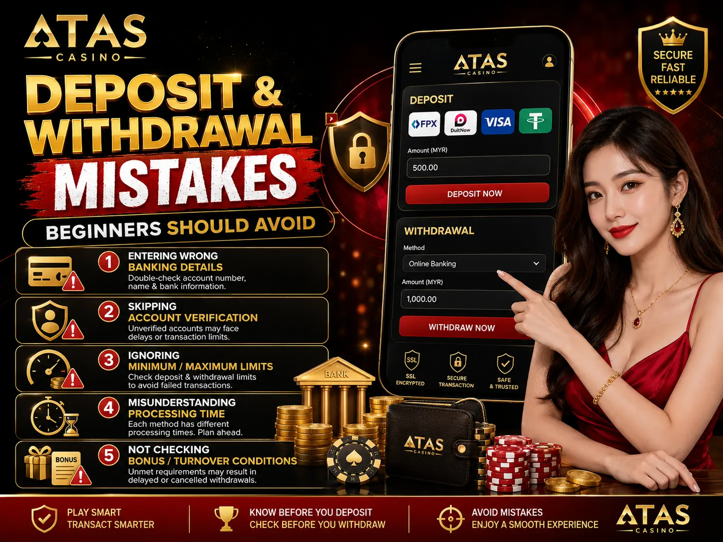 ATAS Casino Deposit Withdrawal Mistakes
