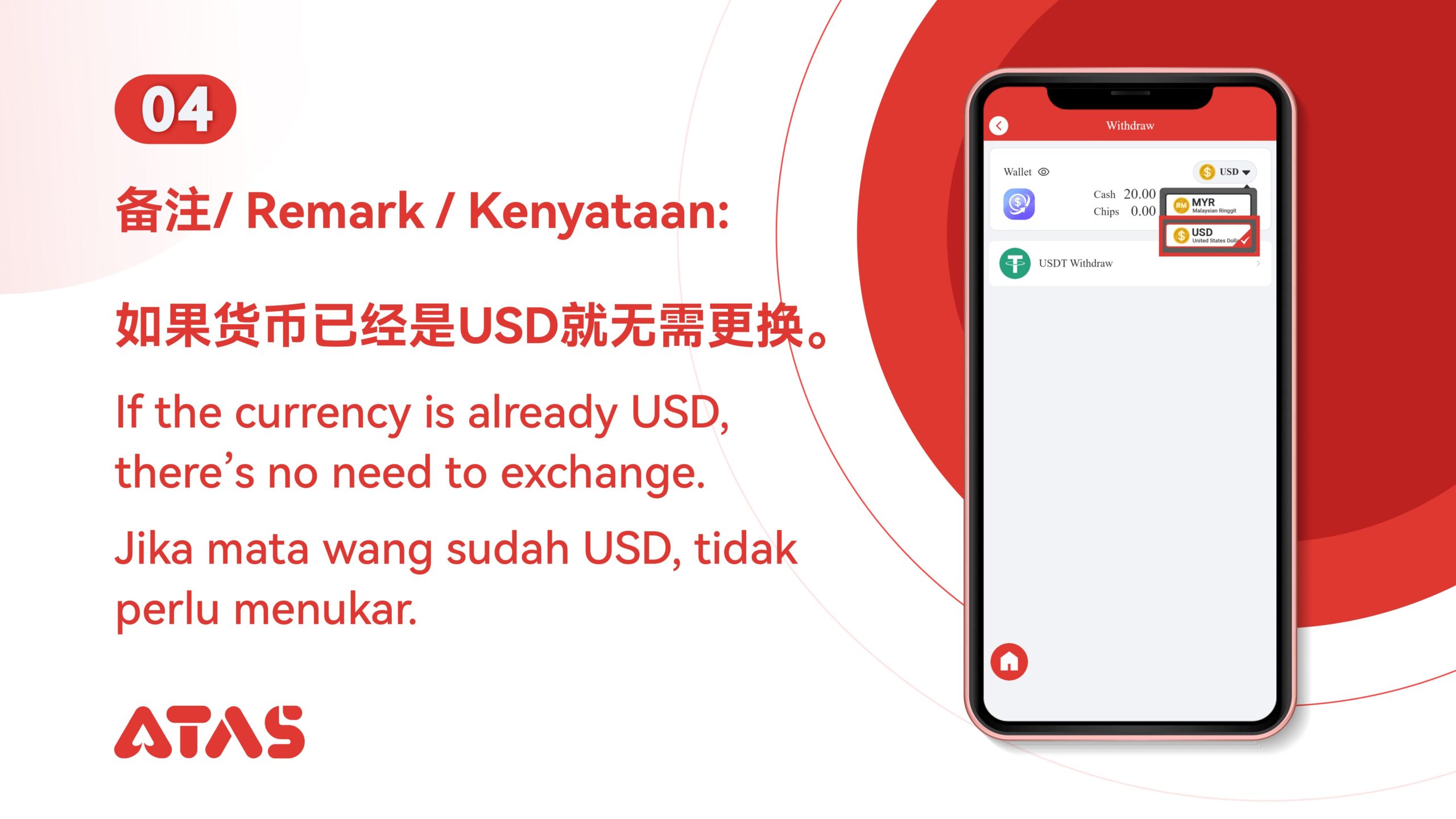 ATAS USDT Withdraw Step 5